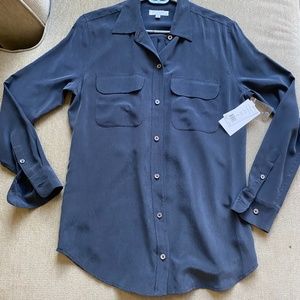 NWT Equipment Signature Silk Satin Shirt in Eclipse size SM